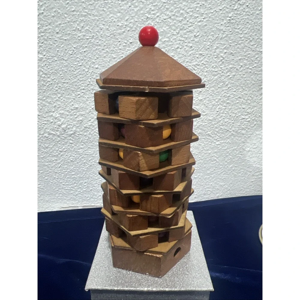 Project Genius 3D Wooden Chinese Pagoda Puzzle - Maze Brainteaser for Ages 8+